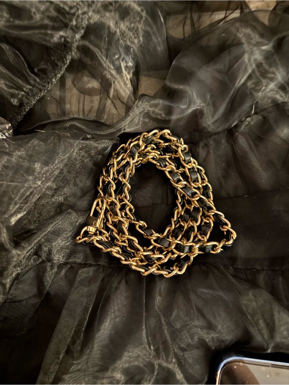 Gold and Black Chain-Link Replacement Strap
